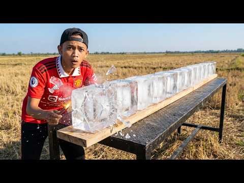 FIRECRACKERS TEST ON ICE CUBE