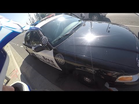 Motorized Bike pulled over by police