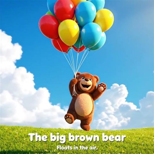 The Big Brown Bear Floats! 🐻 | Fun Nursery Rhymes for Kids #shorts