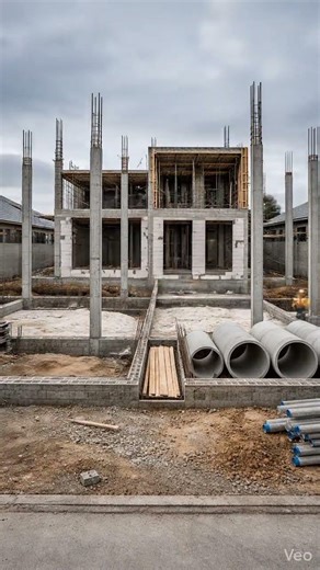 Modern house construction timelapse