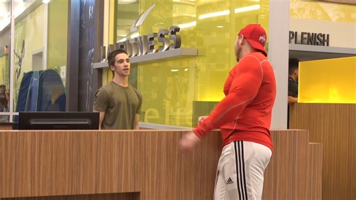 Skinny Gym Worker Vs Bodybuilder | Cassady Campbell