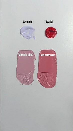 Making colour combinations with Lavender and Scarlet..#colors #colormixing #asmrart #painting #art