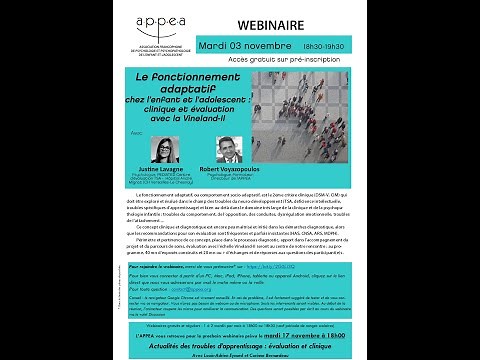 Replay of the webinar on adaptive functioning in children: clinical aspects and Vineland-II asses...
