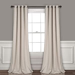 Lush Decor Insulated Grommet Blackout Window Curtain Panels, Pair, 52" W x 84" L, Wheat - Classic Modern Design - Chic Window Decor - Long Curtains For Living Room, Bedroom, Or Dining Room