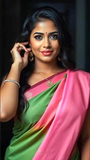 💚💖 Dual-Toned Green & Pink Saree Styling | Elegant Festive Look 2025 ✨ | Desi Sarees