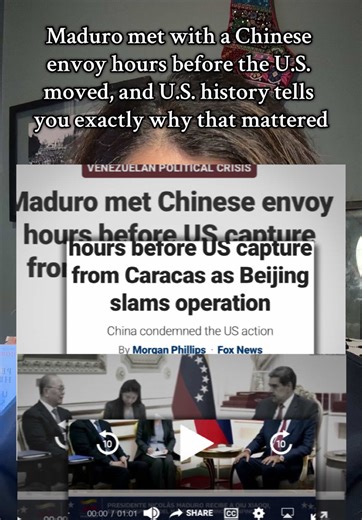 Why did the U.S. intervene in Venezuela? Maduro met with a Chinese envoy hours before the U.S. move — and China’s long-term economic ties with Venezuela challenged U.S. influence. This echoes over 200 years of U.S. foreign policy assumptions — from the Monroe Doctrine to the Roosevelt Corollary — and now raises hard questions about power vs. principles and U.S. legitimacy on the global stage. ##Geopolitics##ForeignPolicy##WorldPolitics##Venezuela##ChinaUS