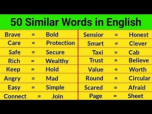50 Similar Words | Similar Words in English | Similar Words