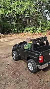 Cruising through the woods in his Truck.