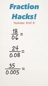 73K views · 638 reactions | Fraction Hacks: Quick Tips for Effortless Calculations! | Prof D | Facebook