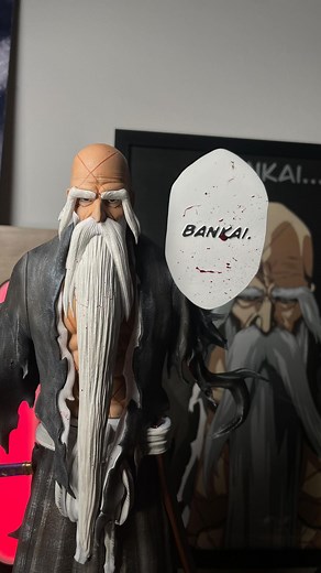 3Dfigurz on Instagram: "Genryusai Yamamoto Bankai à l’échelle 1/4 !! 🔥🔥 Figurine imprimée et peinte par @3dfigurz 👌 Poster en arrière plan réalisé par @kumart_c 😍 Design : @kaidan3d 3dprinter : Anycubic mono M5 @anycubicofficial Peintures : Stardust pro @stardustcolors 🎨 Résine : sirayatech fast grey 8k @sirayatech #bleach #bleachtybw #yamamotogenryusai #zankanotachi #bleachfigure"