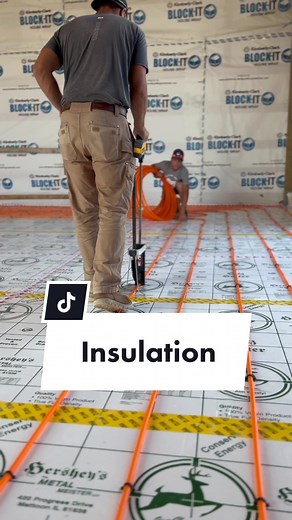 Loved installing this Hitz Halter product. Great below slab insulation and for radiant heat. Lots of great benefits: Easy Installation Bug Termite Resistant 6”x6” Grid Lines Built In Vapor Barrier 4’x24’ Fanfold Design 100% Virgin Material #barndominiums #fyp #barndo #infloorheat #radiantheat #hitzhalter #insulation