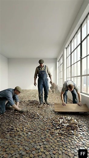 Why Are They Covering The Floor With Coins? | Epoxy Floor Transformation