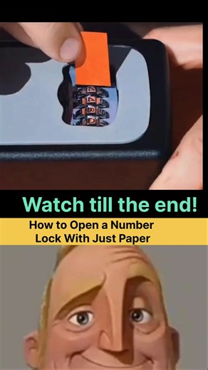 ​Using paper to pick a number lock #shortsvideo #ytshorts #nature #science #tricks #shortsfeed