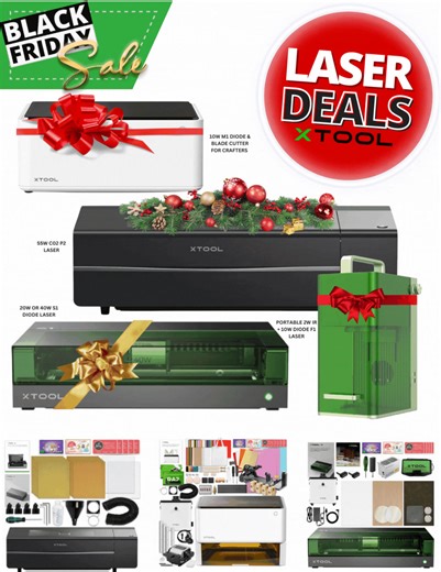 1.4K views · 5 comments | Lasers are now part of our Black Friday Deals! All lasers for crafters ➡️ pros are marked down!! Shop Laser Engraver Deals: https://www.swingdesign.com/collections/xtool-laser-cutters-engravers-black-friday-sale | Swing Design | Facebook