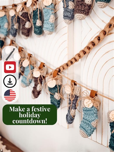 CROCHET PATTERN   VIDEO Wheat Stitch™ Mini Stocking Crochet Pattern, Quick Diy Gift Card Holder, Holiday Mini Stocking Advent Calendar Easy - Etsy