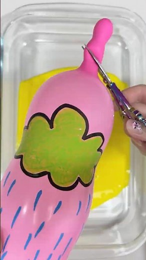 Oddly Satisfying Slime ASMR: Mixing Thick Yellow & Pink Slime 🫧