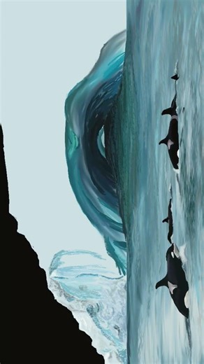 Icy#art #digitalart #procreate #whale #space #orcas #iceberg #milkyway