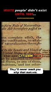 Did you know that white people didn’t exist as a race until 1681? Before that, Europeans never saw themselves as “white.” The concept of whiteness was created in colonial America to divide laborers, grant privileges to some, and deny freedom to others. This video explains how the British ruling class built “white identity” as a legal and political tool to separate poor Europeans from enslaved Africans. In 1790, the first U.S. Congress even declared that only white people could become citizens—a 