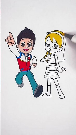 ¡Vamos a colorear a Ryder y Katie de Paw Patrol! 🐾