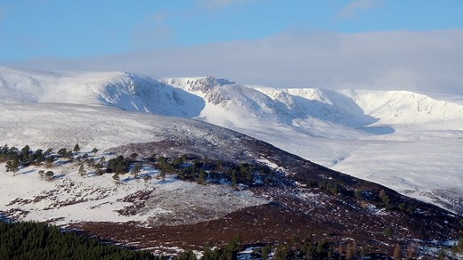 11K views · 956 reactions | The snow covered Grampian Mountains in the Cairngorms National Park, seen from the top of Creag Choinnich in Braemar, Aberdeenshire, Scotland. A fantastic panoramic viewpoint and a short rail climb. Visit Braemar Majestic Aberdeenshire. Wild Scotland | Scotland Online | Facebook