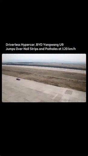 Popcorn Cafe🍿🎬 on Instagram: "BYD officially demonstrated the Yangwang U9 completing a driverless obstacle jumping test using its proprietary DiSus X intelligent body control system. According to BYD, the car autonomously detected road hazards and executed controlled jumps without a driver onboard. BYD states the Yangwang U9 cleared spikes and potholes at a claimed speed of 74.5 mph about 120 km/h. The test highlights the car’s real-time suspension adjustment, torque vectoring, and vehicle mot