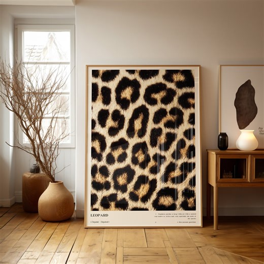 Leopard Print Poster: Preppy Bedroom Wall Art (digital Download) - Etsy