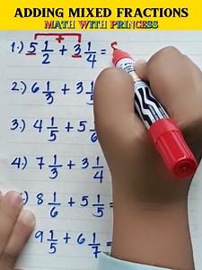 12K views · 221 reactions | Adding Mixed Fractions #mathwithprincess #mathviralvideo #mathviral #math #mathstutorials #mathlessons #mathreview #mathisfun #learningisfun | Math with Princess | Facebook