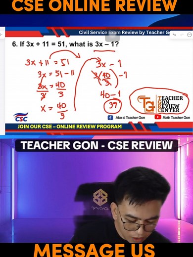 CSE Review for Fractions with Teacher Gon
