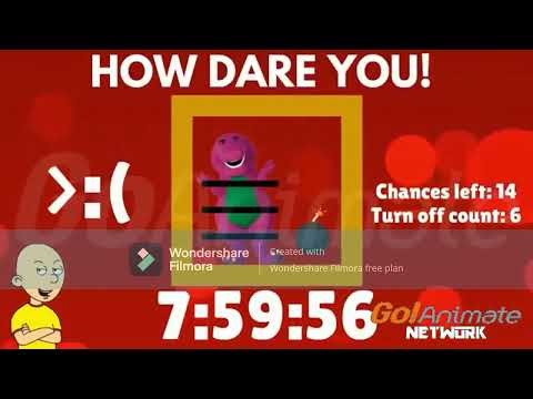 Caillou gets a Barney Error on Go!Animate Network before sign off - Edited Version.