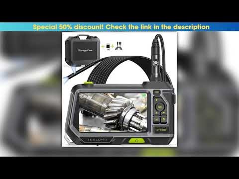 Hands-on TESLONG NTS500 5.0 LCD Screen 5.5mm Dual Lens Industrial Endoscope Camera 1080P IP67 Pipe•