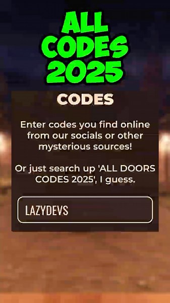 ALL DOORS CODES 2026 #shorts #roblox