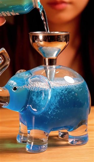 Oddly Satisfying: Filling the Glass Elephant 🐘💧 #asmr #asmrsounds
