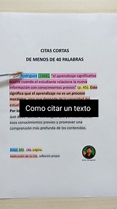 Como citar un texto para una investigación científica o tesis. Como hacer una cita textual. Como se hacen las citas cortas en normas APA 7 #normasapa #redaccion #citar | Mister Investigación