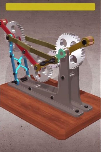 Gear Train with Fixed & Swaying Axes | Advanced Gear Motion ⚙️ #shorts