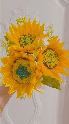 Beautiful Ribbon Sunflower 🌻 Gift Idea 🌹 Easy DIY Tutorial