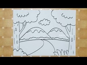 Cara Menggambar Pemandangan yang Sangat Mudah untuk Pemula Step by Step