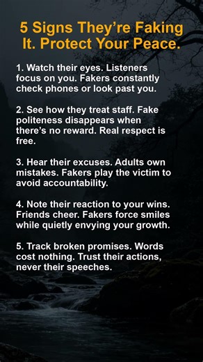 5 Signs They’re Faking It. Protect Your Peace. #quotes #psycholgyfacts #facts