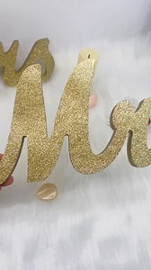 Mr and Mrs Signs Wedding Table Decorations-Golden