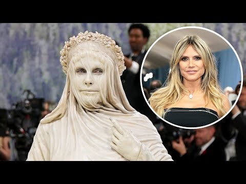 Heidi Klum Outdoes Her Halloween Costumes in Stone Statue Look | Met Gala 2026