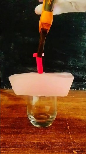 iron shell round and ice cube experiment video