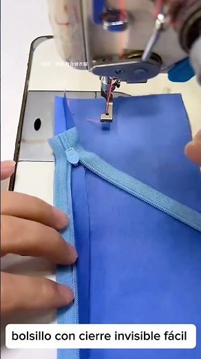 tutorial para coser un bolsillo con cierre invisible fácil. # shorts