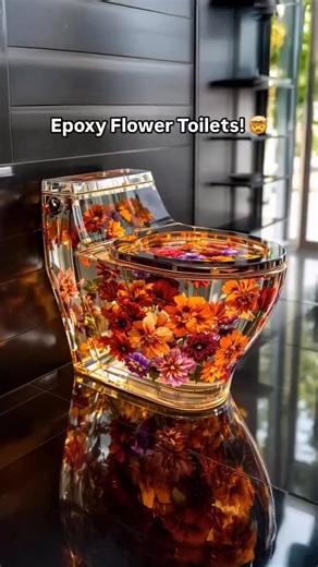 113K views · 973 reactions | Read more about uniquely artistic bathroom fixtures!  Discover decorative toilet designs that incorporate floral elements preserved in epoxy, creating visually striking centerpieces for bathroom spaces. | Rattenni Hyland Obara | Facebook