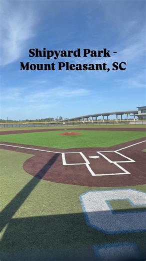 Shipyard Park is a prized gem for baseball and play right on the water in Mount Pleasant, SC This spot is a grooming facilty for some of the best furture Lowcountry baseball talent. Plus the views are breathtaking. Make sure you stop into @swigswinebbq for a bite to eat 🫶🫶🫶 #mountpleasantsc #mountpleasantfood #baseball #charlestondaily #shipyardpark #discovercharleston #explorecharleston #lowcountryparent #chseats #chseatslocal | Charleston Daily