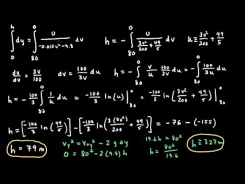 Drag Force on a Projectile Fired Vertically Example