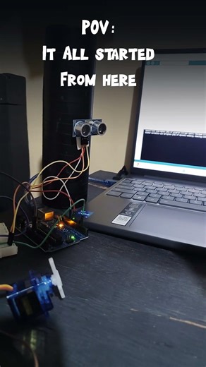 Aurdino servo and Ultrasonic sensor #arduino #servomotor #linefollower #embeddedproject