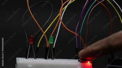 Touch sensor module is acting as a switch to turn on and off the LED connected to breadboard using the jumper cables