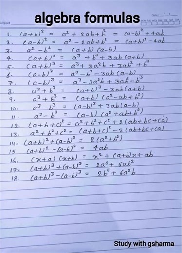 algebra formulas || bijganit ke sutra || algebra all formulas #algebra #algebraformulas