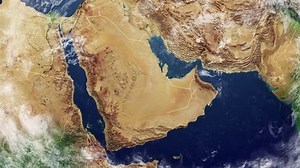Yemen map and borders, physical map Middle East, Arabian peninsula, map with reliefs and mountains