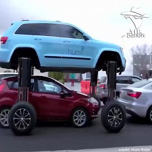 1K views · 12 shares | Stuck in a traffic jam? Hum Rider is here to help. With the push of a button, Hum Rider widens and elevates and lets you drive over cars in front of you. Problem solved.  What do you think?  | Energy Math | Facebook