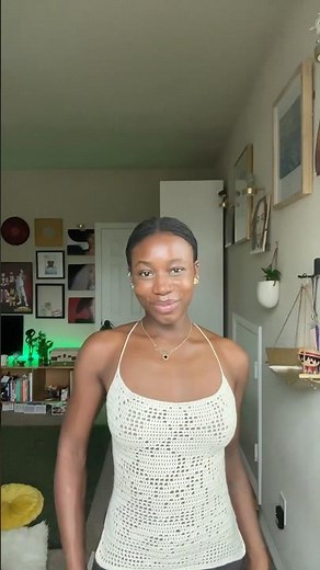 my first filet crochet top using a vintage rose sweater graph from etsy - full video out now